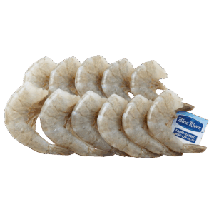 Blue River White Shrimp Raw HLSO EZP, Farm Raised, 26-30