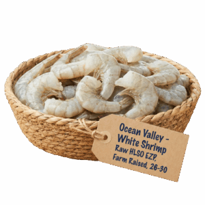 Ocean Valley White Shrimp Raw HLSO EZP, Farm Raised, 26-30