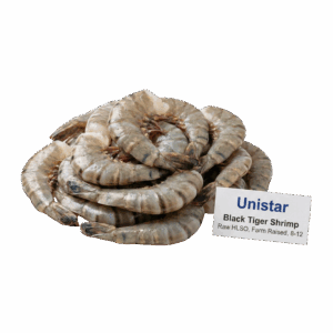 Unistar Black Tiger Shrimp Raw HLSO, Farm Raised, 8-12