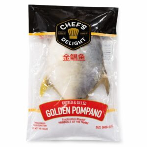 Golden Pompano Gutted & Gilled, Farm Raised, 500-550