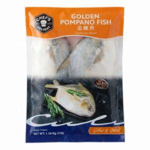 Frozen Golden Pompano Gutted & Gilled, Farm Raised, 600-800
